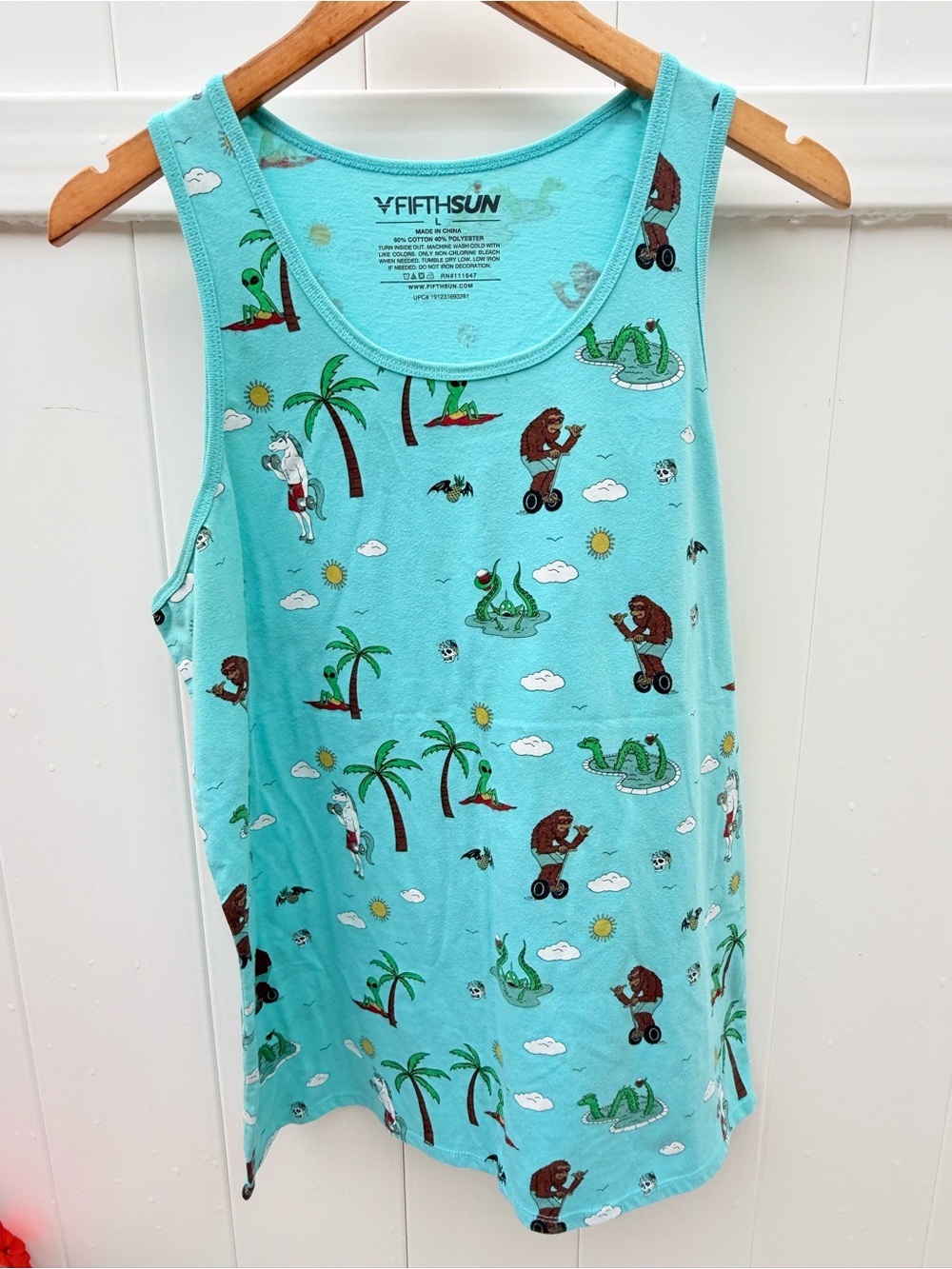 Fifth Sun Aqua Tropical Animal Print Tank Top